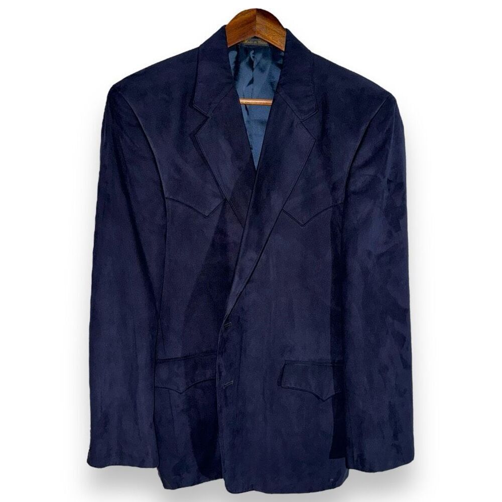 Circle S Navy Sueded Western Cowboy Sportcoat 42R